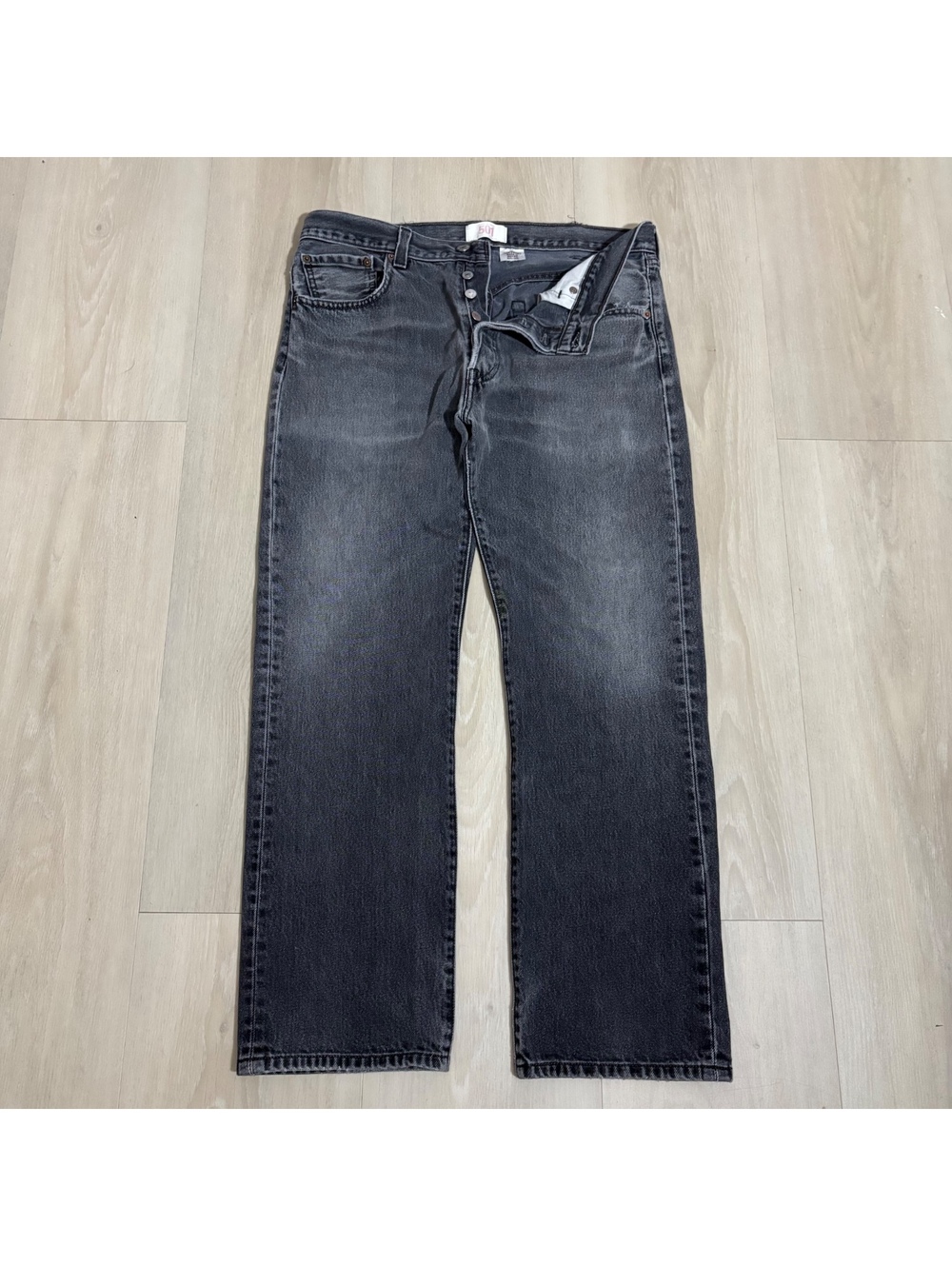 Vintage Levi’s 501 Washed Black Jeans Men’s 34x29 Made in 200 Button Fly Denim